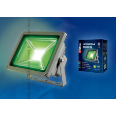 Прожектор светодиодный.ulf-s01-50w/green ip65 110-240в  зеленый свет. корпус серый. упаковка картон. tm uniel. UL-00001036