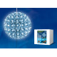 Фигура светодиодная «шар с цветами сакуры», с контроллером, uld-h2121-200/dta white ip20 sakura ball 200 светодиодов, диаметр 21 см, -белый, ip20