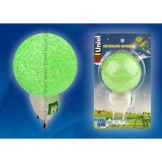 Светильник-ночник. dtl-309-шар/green/1led/0,1вт выключатель на корпусе. блистер 10330