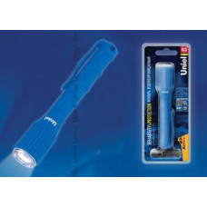 Фонарь uniel серии стандарт «reliability s-wp010-c blue and protection», прорезиненный корпус, ip67, 0,5 watt led, — кламшелл, 2хааа н/к, цвет синий 8331
