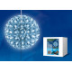 Фигура светодиодная «шар с цветами сакуры», с контроллером, uld-h1515-100/dta white ip20 sakura ball 100 светодиодов, диаметр 15 см, -белый, ip20.