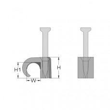 Скоба с гвоздем для крепления кабелей круглого сечения, 2-3, цвет прозрачный (упак=100шт) 262200