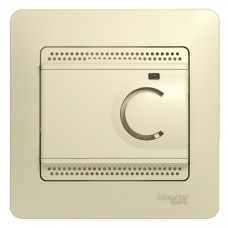 Термостат электр.теплого пола с датчиком,от+5до+50°c,10a,в сборе, бежевый glossa GSL000238