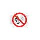 Самоклеящаяся этикетка: ф180мм запрещается пользоваться открытым огнем и курить (10шт) иэкs