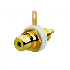 Разъём rca/cinch (колокольчик/тюльпан), диапазон от 20 гц до 20 кгц, цвет жёлтый 0230-0-0454