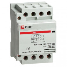 Контактор модульный км 63а 3но+nc (3 мод.) (4шт) ekfs km-3-63-31
