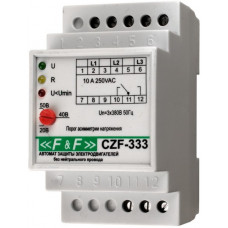 Реле контроля фаз czf-333 монтаж на din-рейке, регул. порога откл., 3x400b 8a 1p ip20) евроавтоматика f&fs EA04.004.005