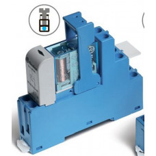 Интерфейсный модуль, электромеханическое реле, 2co 10a, контакты agni, питание 24 в dc (чувствит.), категория защиты ip20, винтовые клеммы, клипса металлическая, led + диод (10 шт.) finder 486270240050SMA