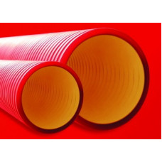Труба жесткая двустенная для кабельной канализации (8 кпа) д. 160 мм, красный (6 м) dkc 160916-8K