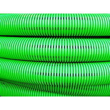 Труба гибкая двустенная дренажная д. 200 мм, класс sn8, перфорация 360°, зеленый (35 м) dkc 140920-8K