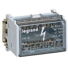 Блок распределительный модульный, 2p 100 а, 7 подключений (10 шт.) legrand 4880