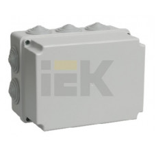 Коробка км41245 оп распаячная для открытой проводки 190х140х120мм ip44 (ral7035, 10 гермовводов) (12шт) иэкs UKO10-190-140-120-K41-44