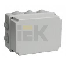 Коробка км41246 оп распаячная для открытой проводки 190х140х120мм ip55 (ral7035, 10 гермовводов) (12шт) иэк UKO10-190-140-120-K41-55
