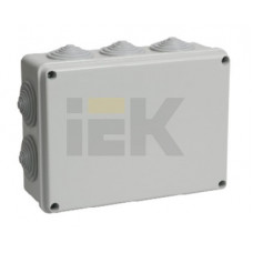 Коробка км41244 оп распаячная для открытой проводки 190х140х70мм ip55 (ral7035, 10 гермовводов) (20шт) иэк UKO11-190-140-070-K41-55