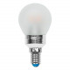 Лампа светодиодная. led-g45p-5вт/ww/e14/fr alc02sl promo форма «шар», матовая колба. серия crystal. алюминий. теплый белый свет. пластик. тм uniel.s